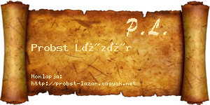 Probst Lázár névjegykártya